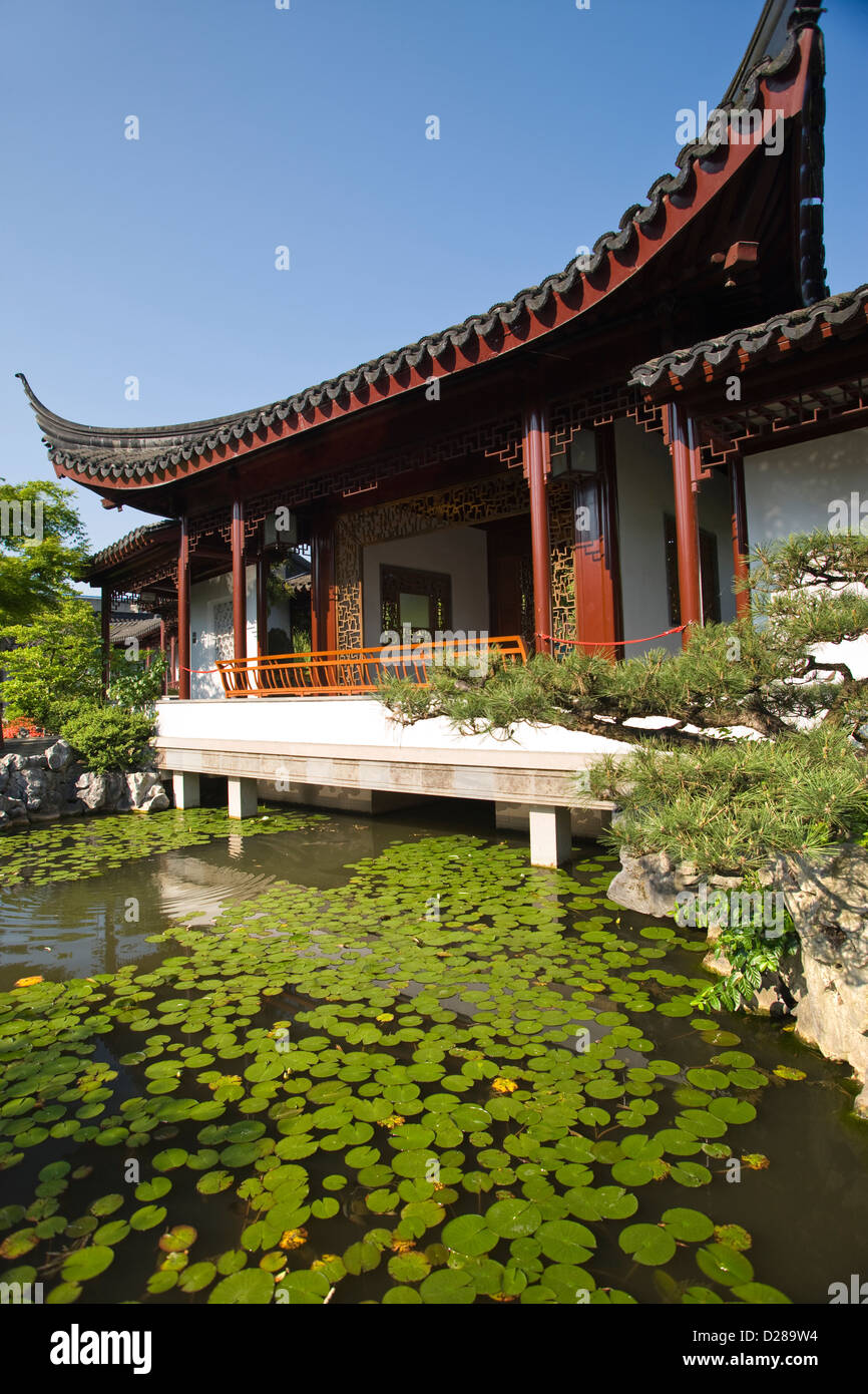 PAVILION DR Sun Yat Sen classico giardino Cinese Chinatown di Vancouver Vancouver British Columbia CANADA Foto Stock