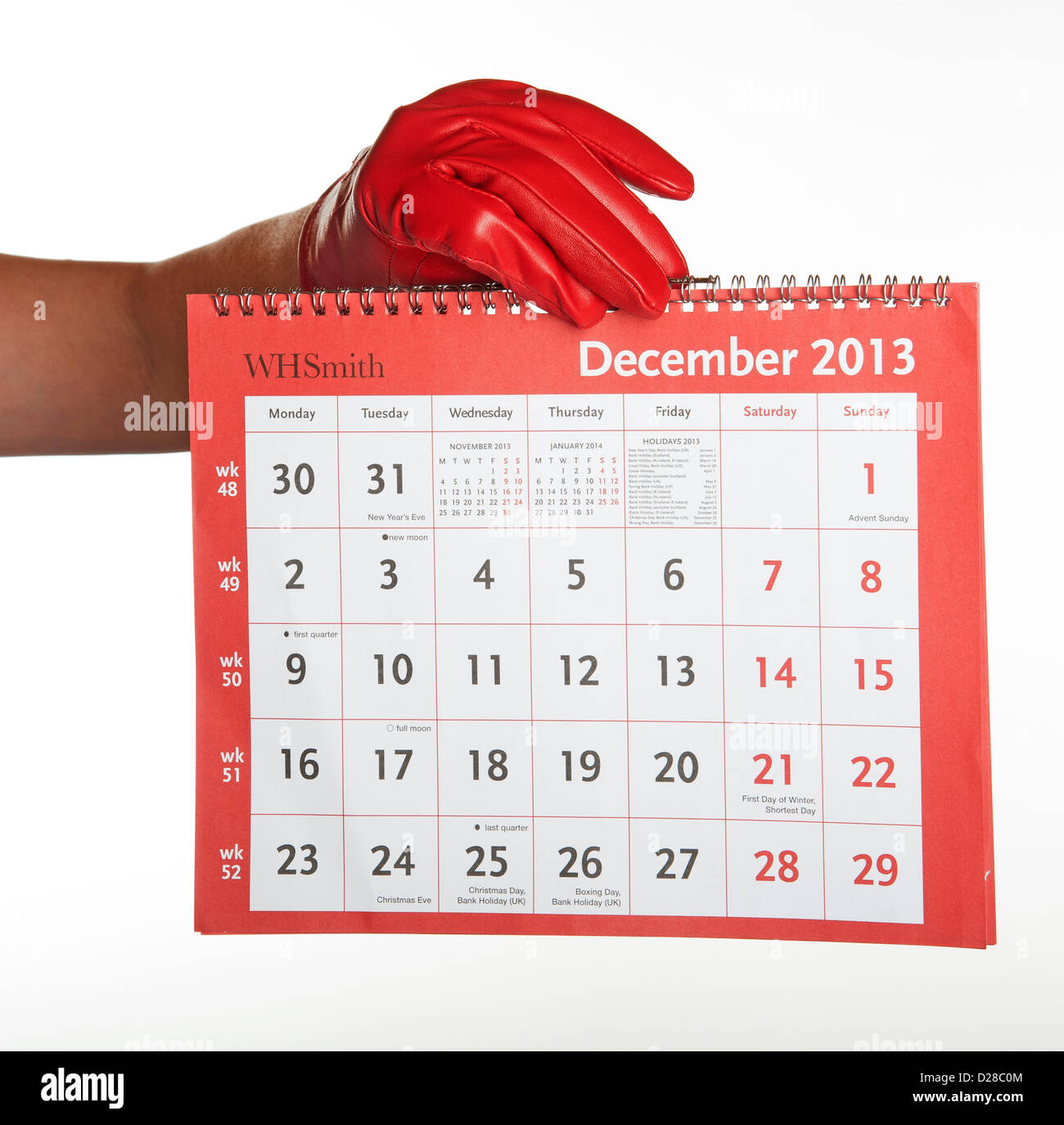 Entro la fine dell'anno 2013 Calendario che mostra dicembre ultimo mese dell'anno Foto Stock