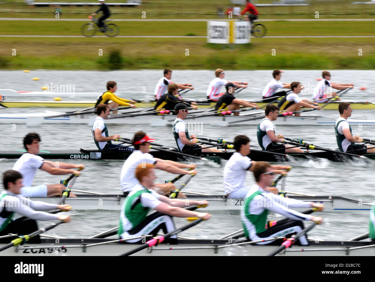 Marlow regata quads a 250m punto della gara. 750m. Foto Stock