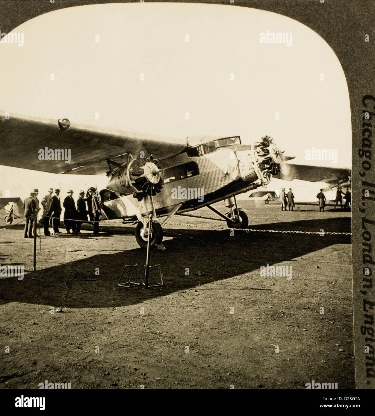 Ford Tri-Motor aereo della Northwest Airways, Inc, presso l'Aeroporto Midway di Chicago, Illiinois, USA, circa 1928 Foto Stock