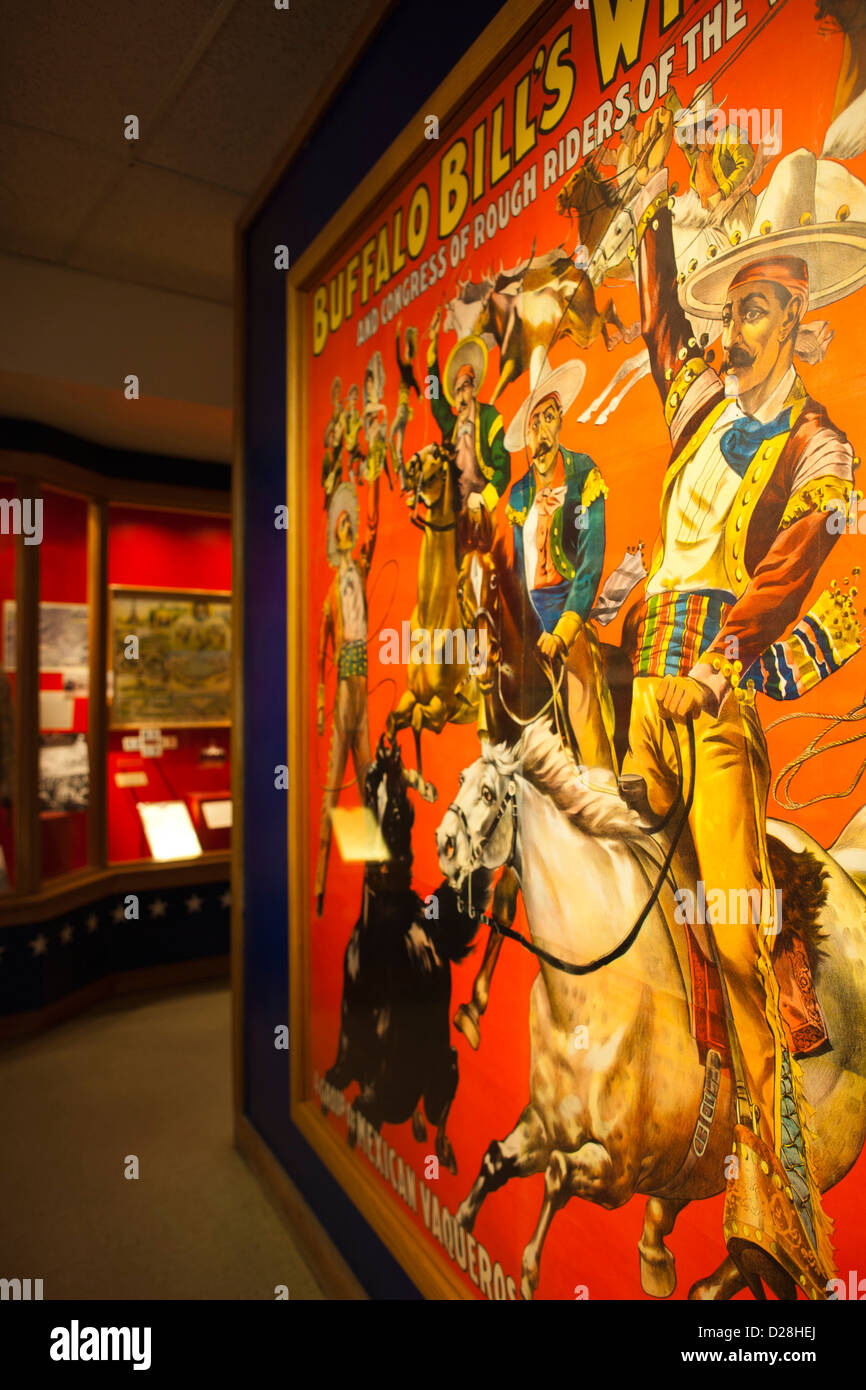 Stati Uniti d'America, Colorado, Golden, Lookout Mountain, museo di Buffalo Bill, poster di Buffalo Bill's Western Show Foto Stock
