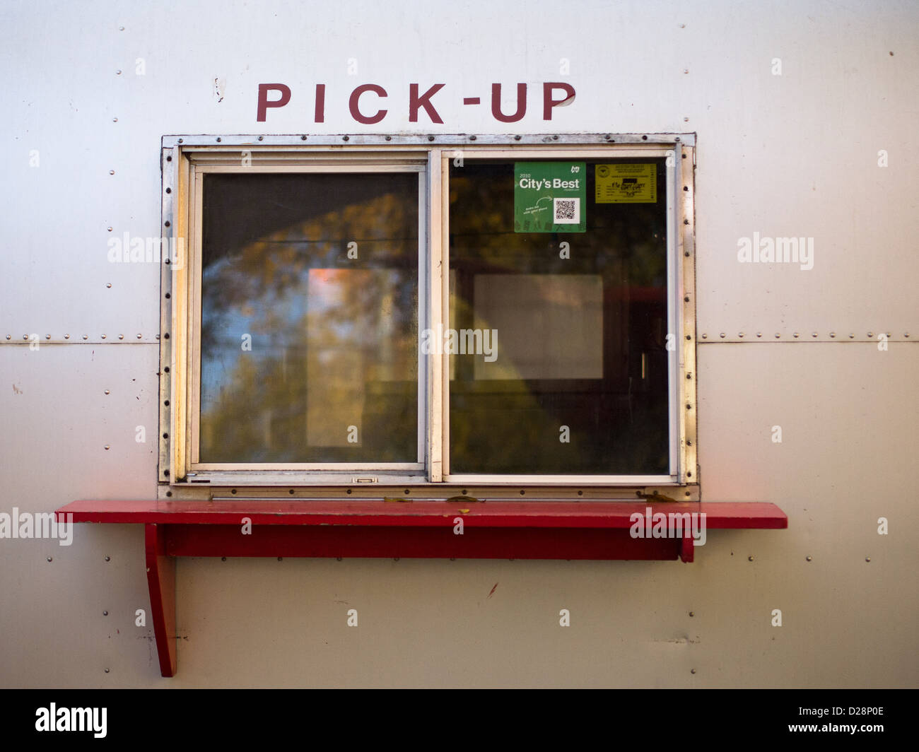 Pick up su un metallo Aistream cibo carrello / rimorchio in Austin, Texas Foto Stock