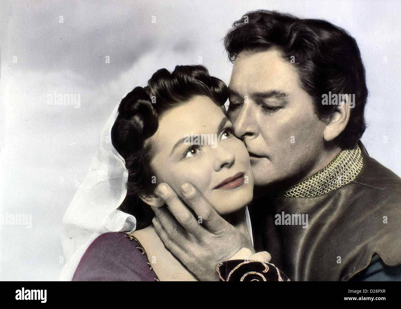 Der Schwarze Prinz guerrieri, la Joanne Dru, Errol Flynn.Caption locale *** 1955 -- Foto Stock