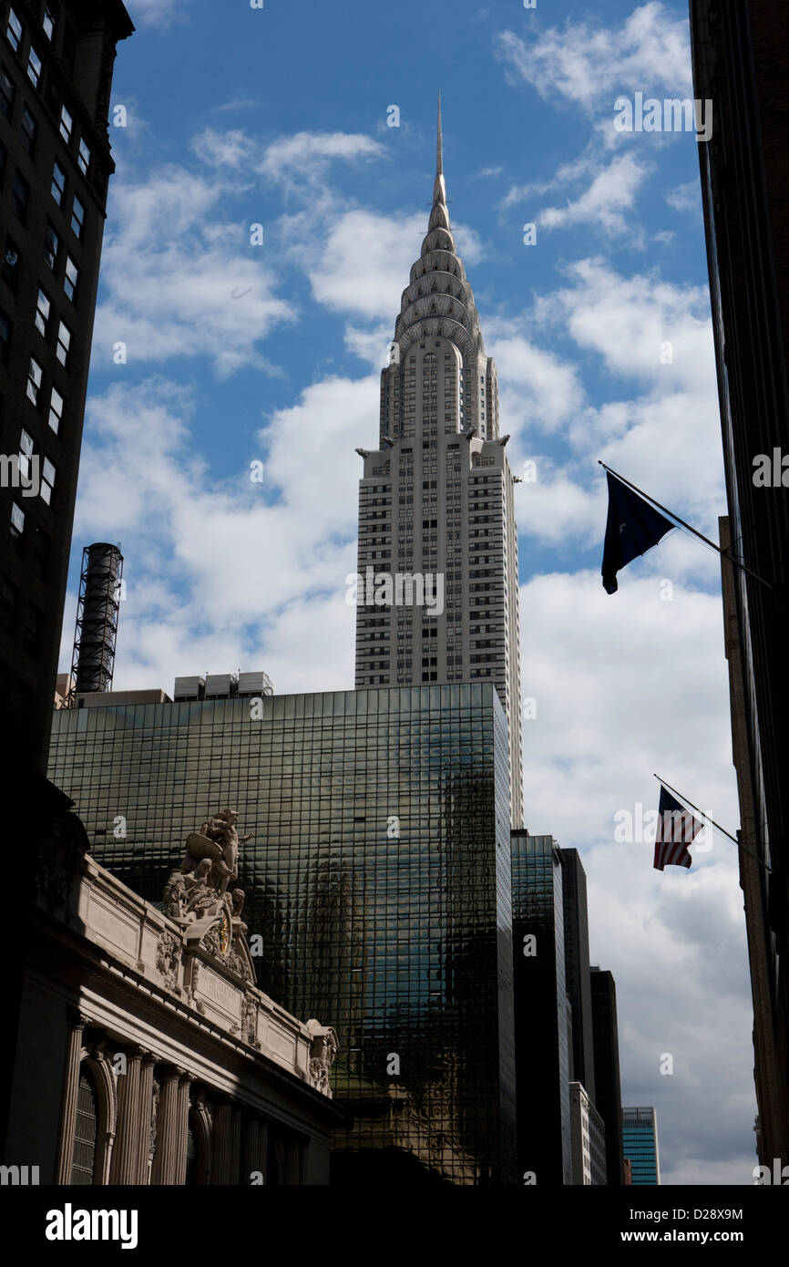 Grattacieli di Manhattan, Chrysler Building e Grand Central Foto Stock