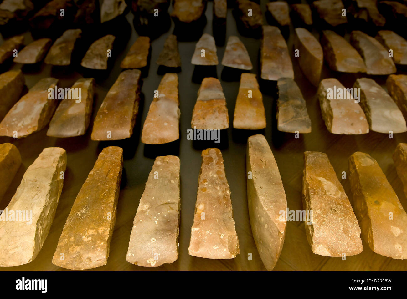 Assi di Flint dall età della pietra Foto Stock