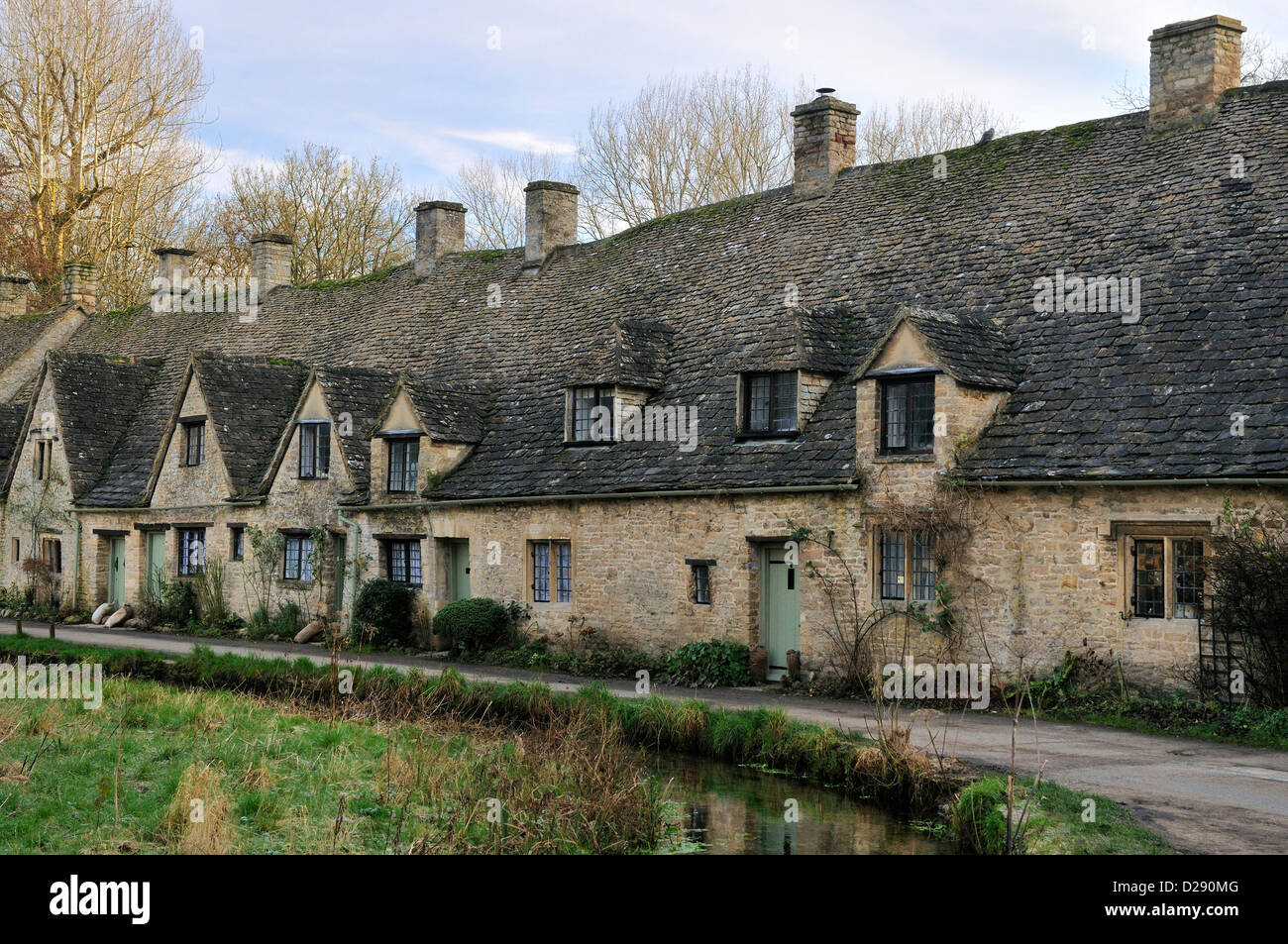 Arlington tessitori di riga cottages, Bibury costruito 1380 Foto Stock