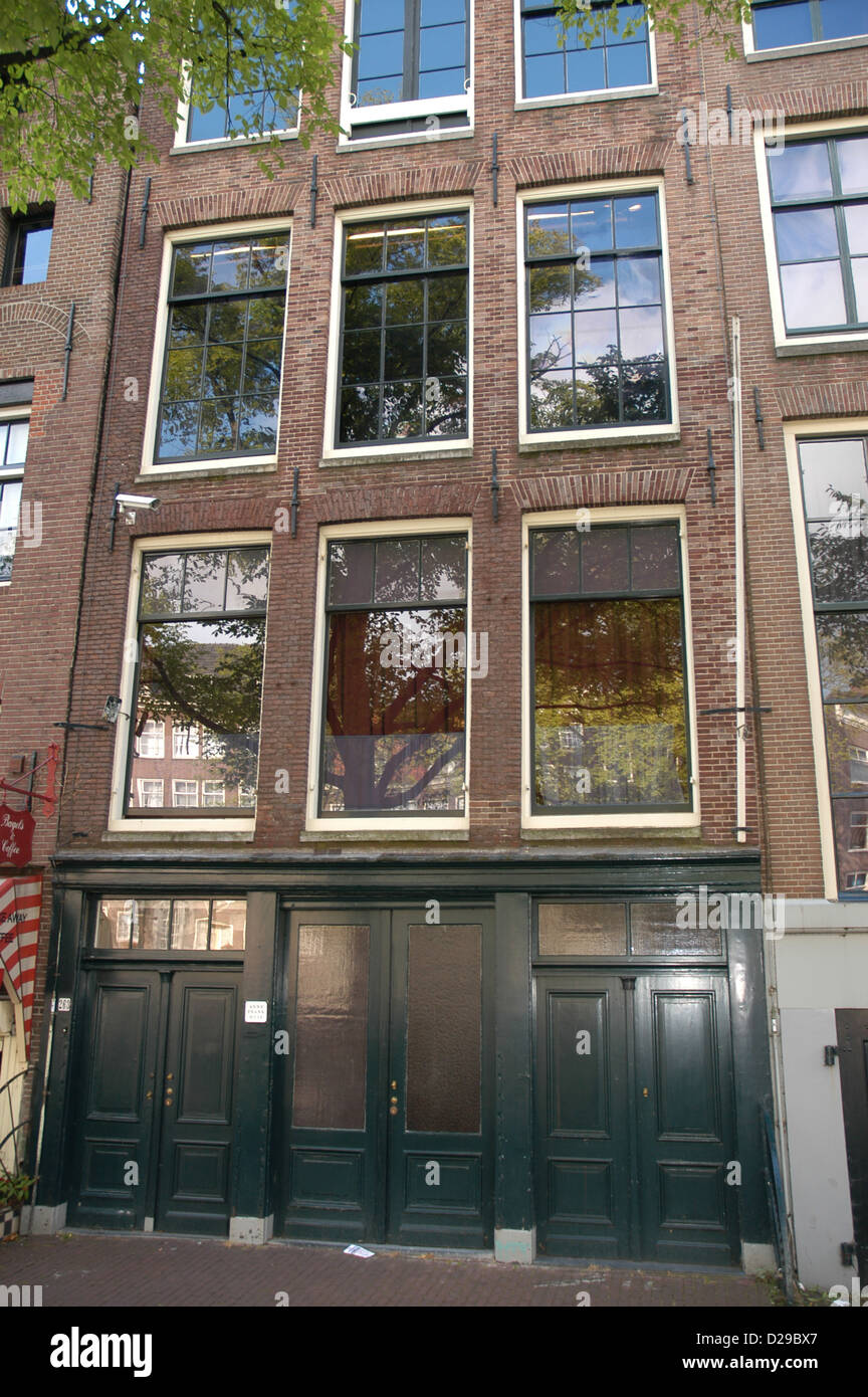 La casa di Anna Frank (1929-1945). Scrittore tedesco di origine ebraica. La casa di Anne Frank. Facciata. Amsterdam. Holland. Foto Stock