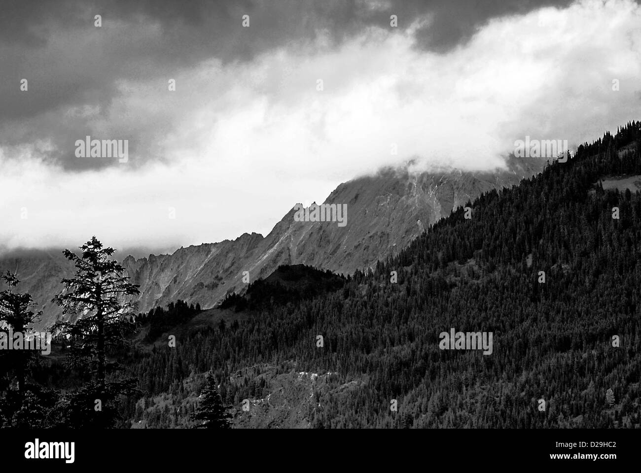 Tempesta, Cascade Mountains Foto Stock