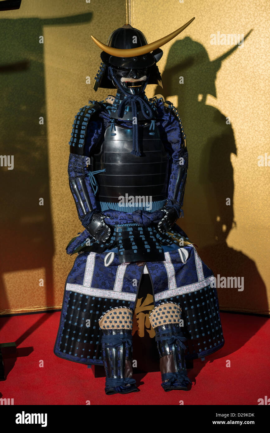 Replica dei tradizionali Samurai Warrior Corazza Foto Stock