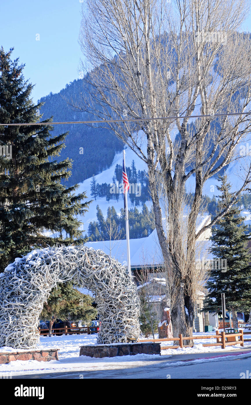 Di corna di alce Arch, Jackson Hole, Wyoming Foto Stock