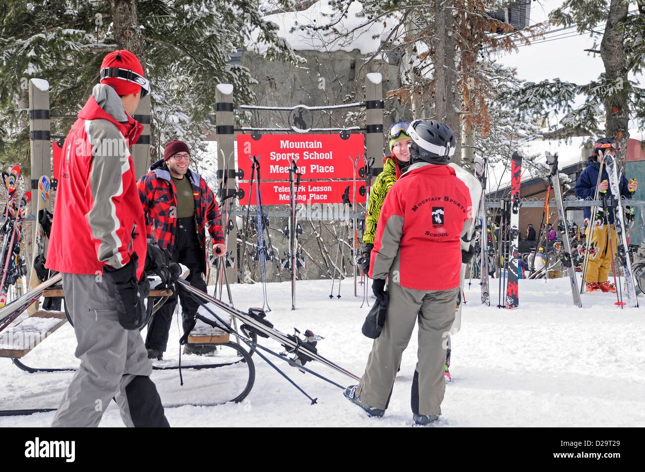 Jackson Hole, Wyoming. Gli sciatori Foto Stock