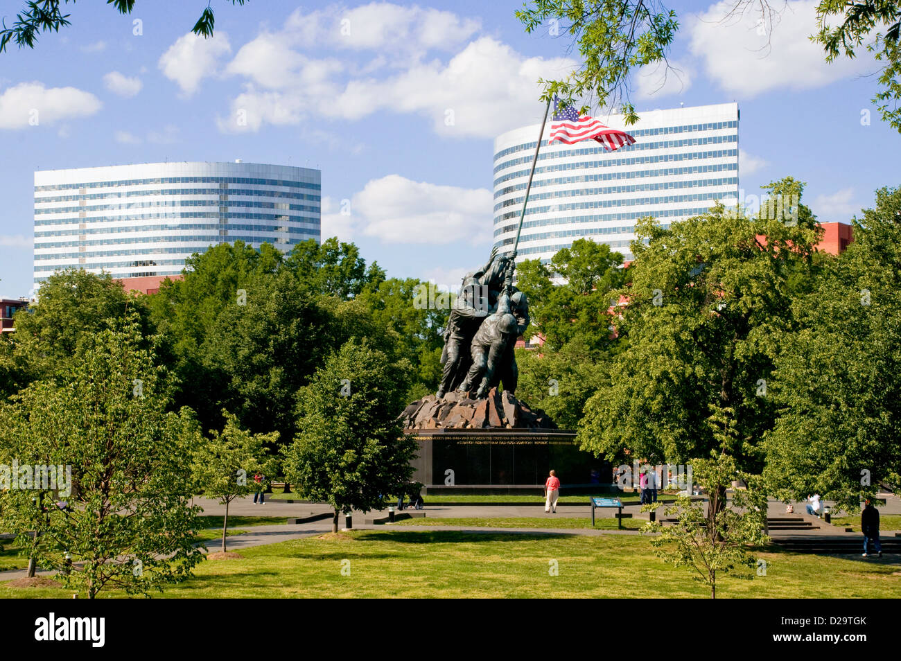 Washington, D.C. Area, Arlington, Virginia Marine Corps War Memorial, noto anche come il memoriale di Iwo Jima Foto Stock