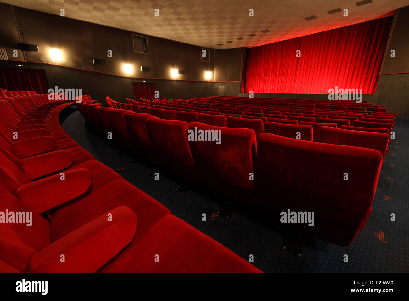 Berlino, Germania, vuoto movie theater in Adriatico Filmbuehne Foto Stock