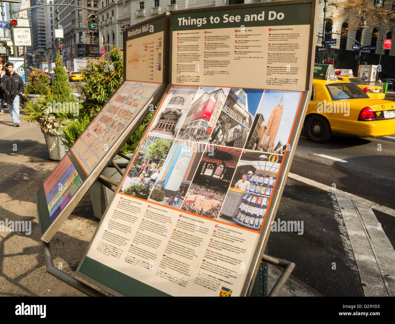 Informazioni turistiche Site, West 34th Street, New York Foto Stock
