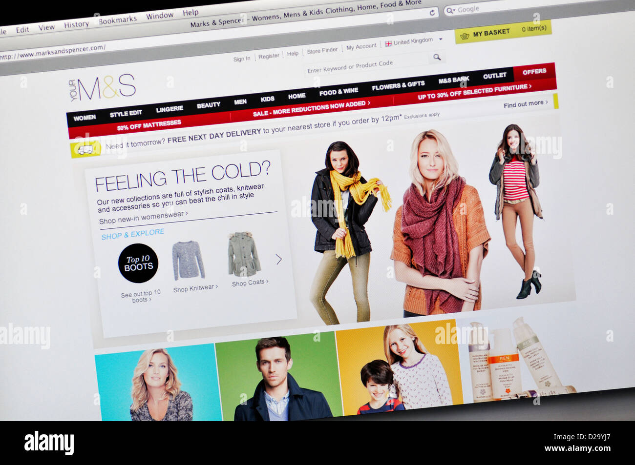 Marks e Spencer rivenditore britannico sito web Foto Stock