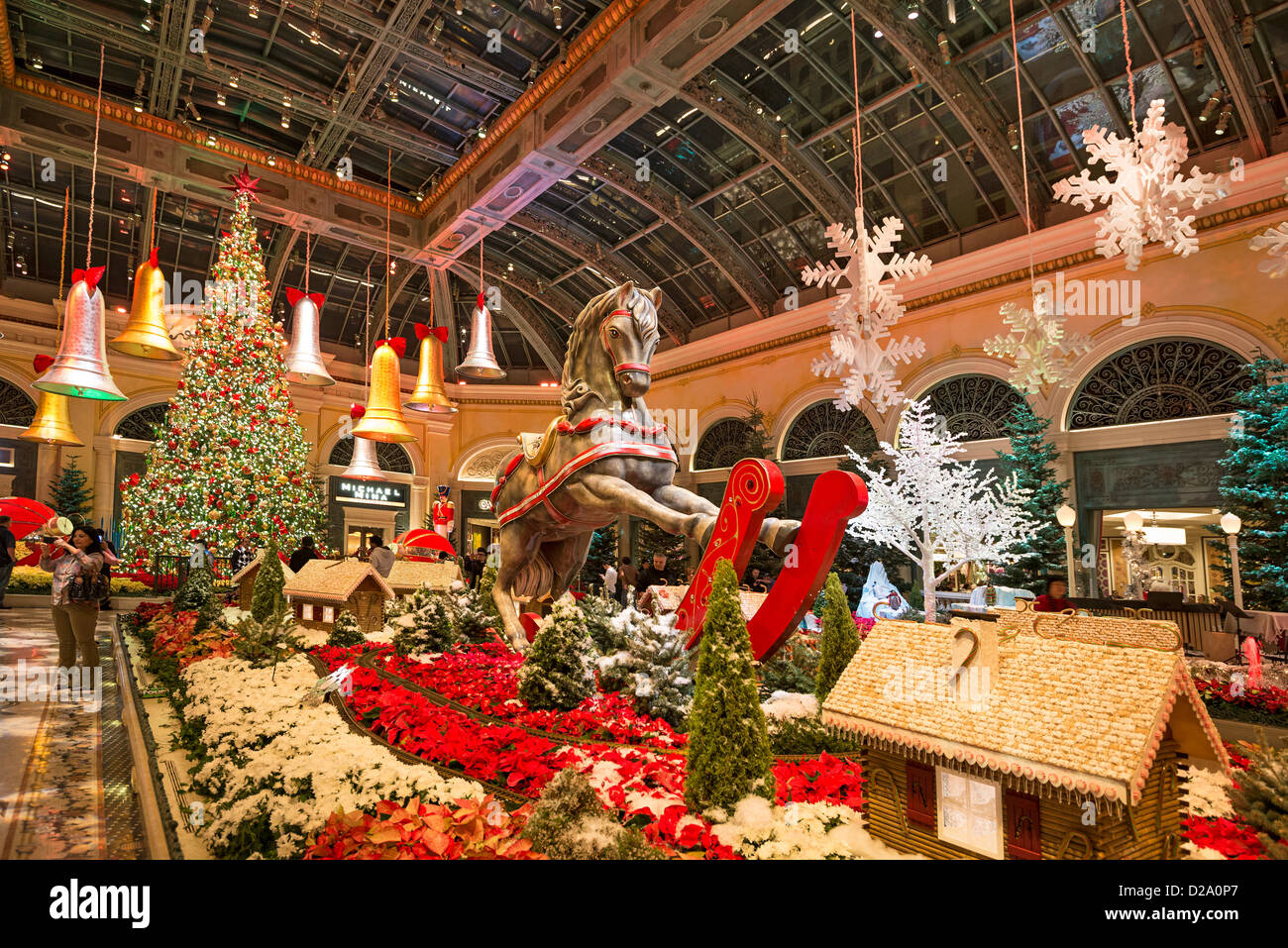 La magica vacanza display stagionali presso il Conservatorio di Bellagio e Giardini Botanici. Foto Stock