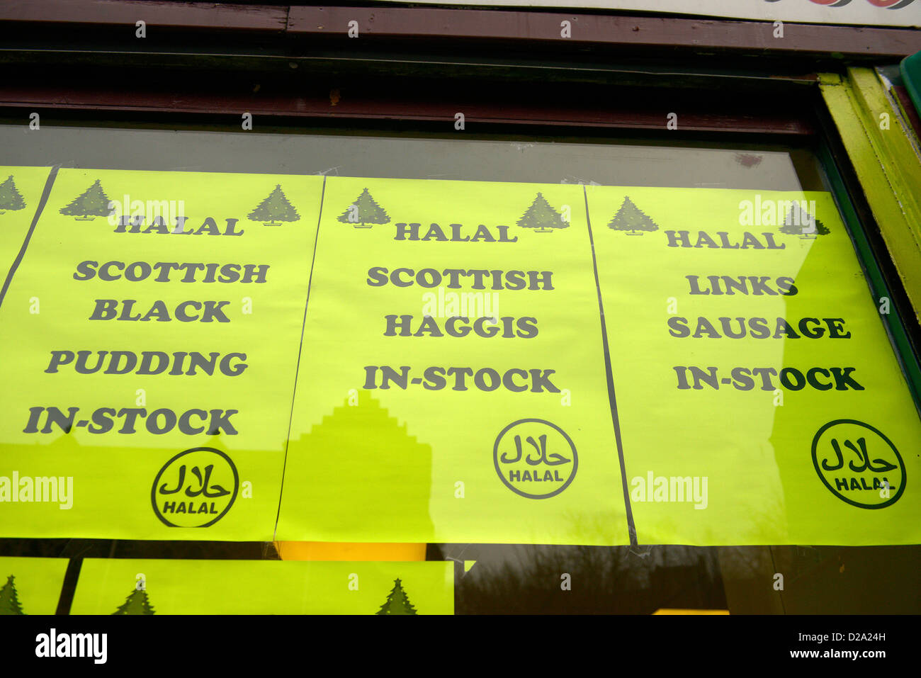 Halal scottish prodotti a base di carne Foto Stock