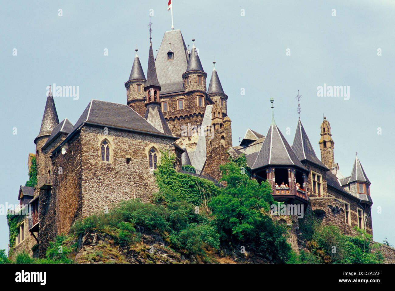 Germania. Valle di Mosel. Cochem. Castello di Cochem. Foto Stock