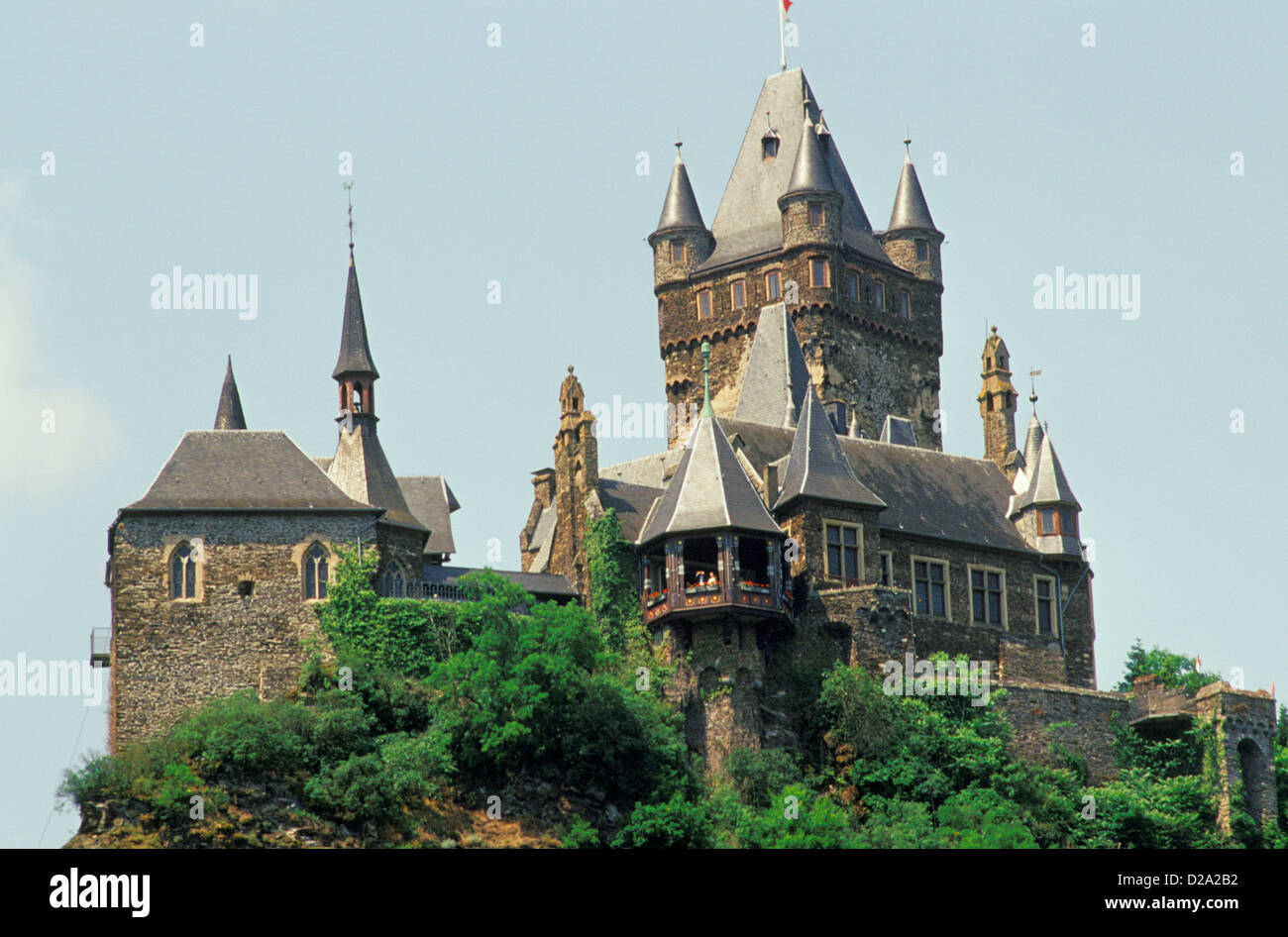 Germania. Valle di Mosel. Cochem. Castello di Cochem. Foto Stock
