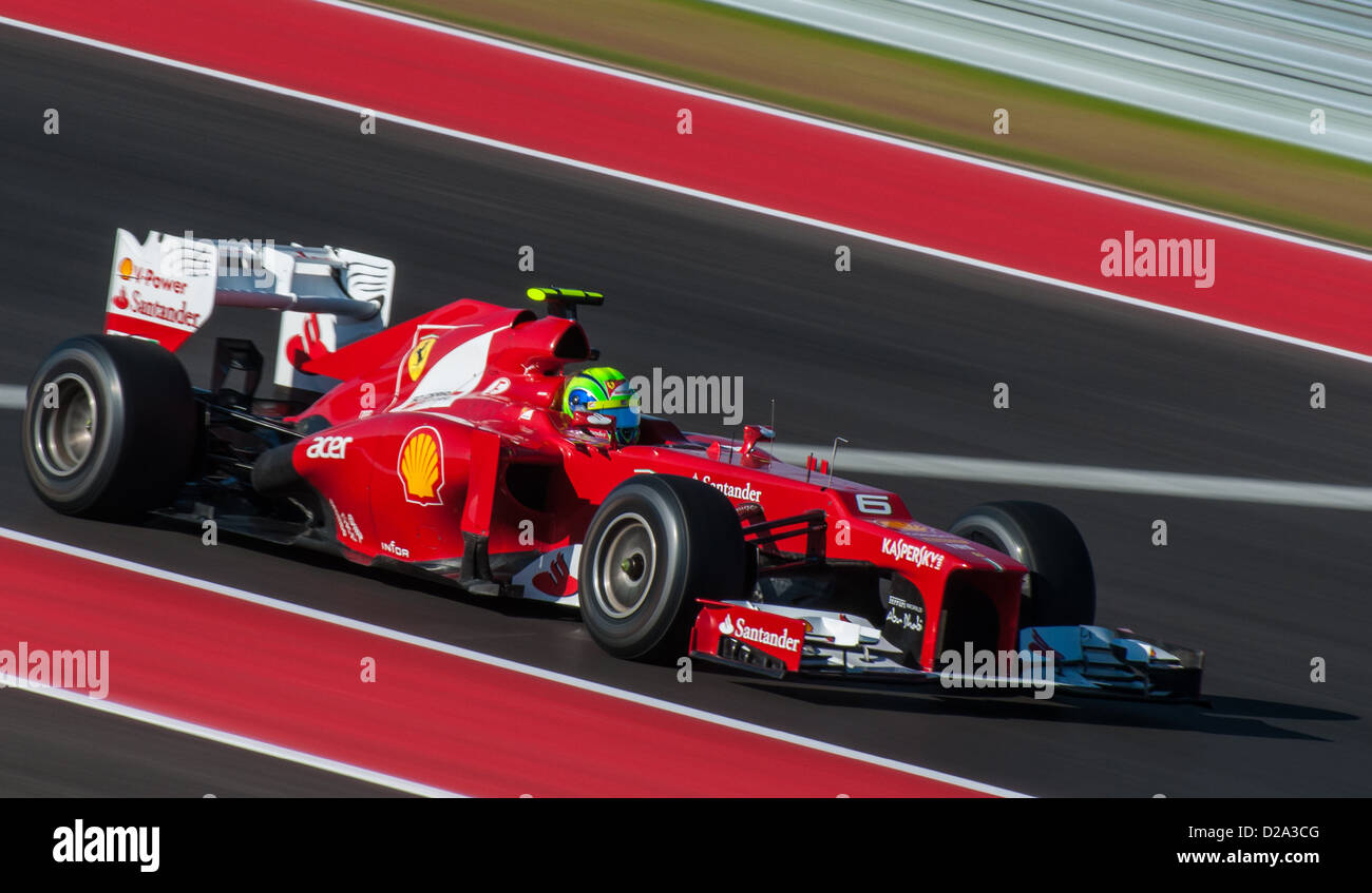 Alla Ferrari di Felipe Massa unità durante la qualificazione per il 2012 US Grand Prix al circuito delle Americhe, Austin, Texas. Foto Stock