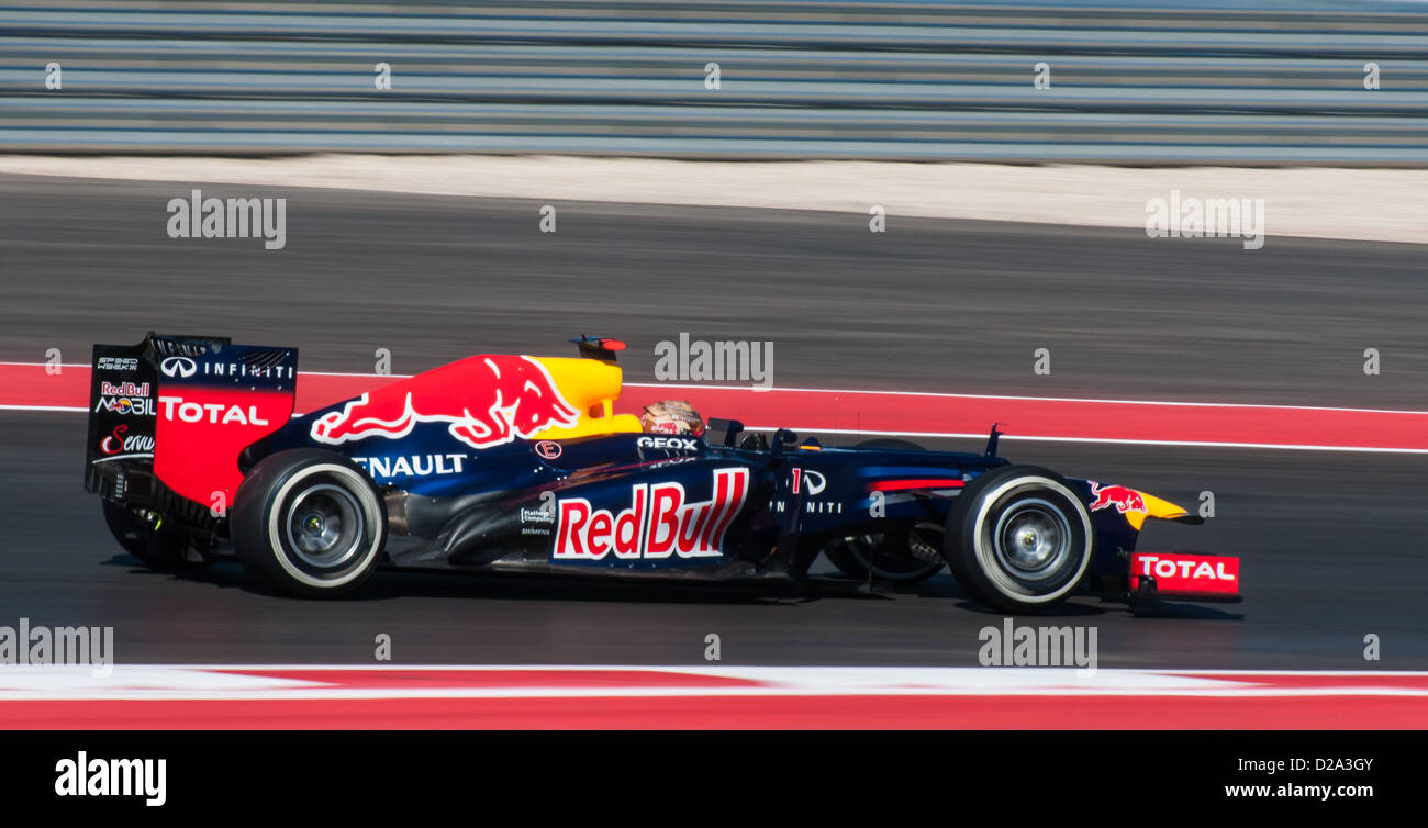 Sebastian Vettel della Red Bull Racing durante la qualificazione per il 2012 US Grand Prix al circuito delle Americhe, Austin, TX. Foto Stock