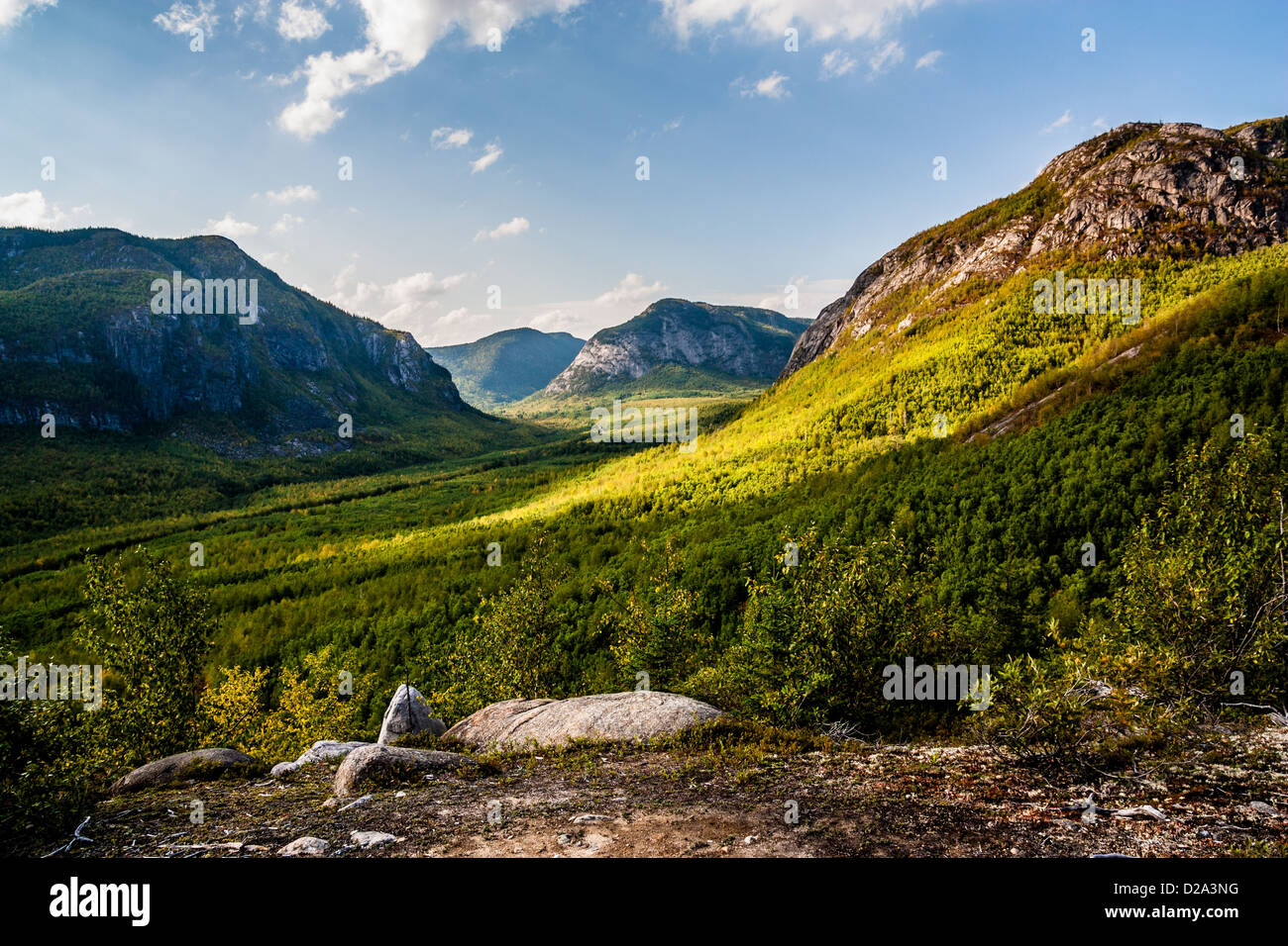 Vista dal percorso del Parco nazionale di Grands-Jardins in Charlevoix, Quebec, Canada Foto Stock