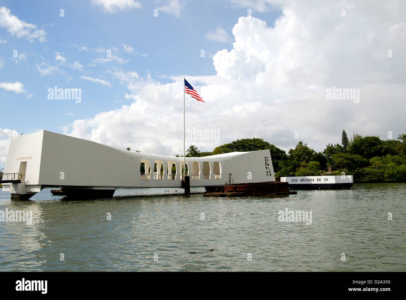 Hawaii, Oahu, Pearl Harbor. Uss Arizona Memorial Foto Stock