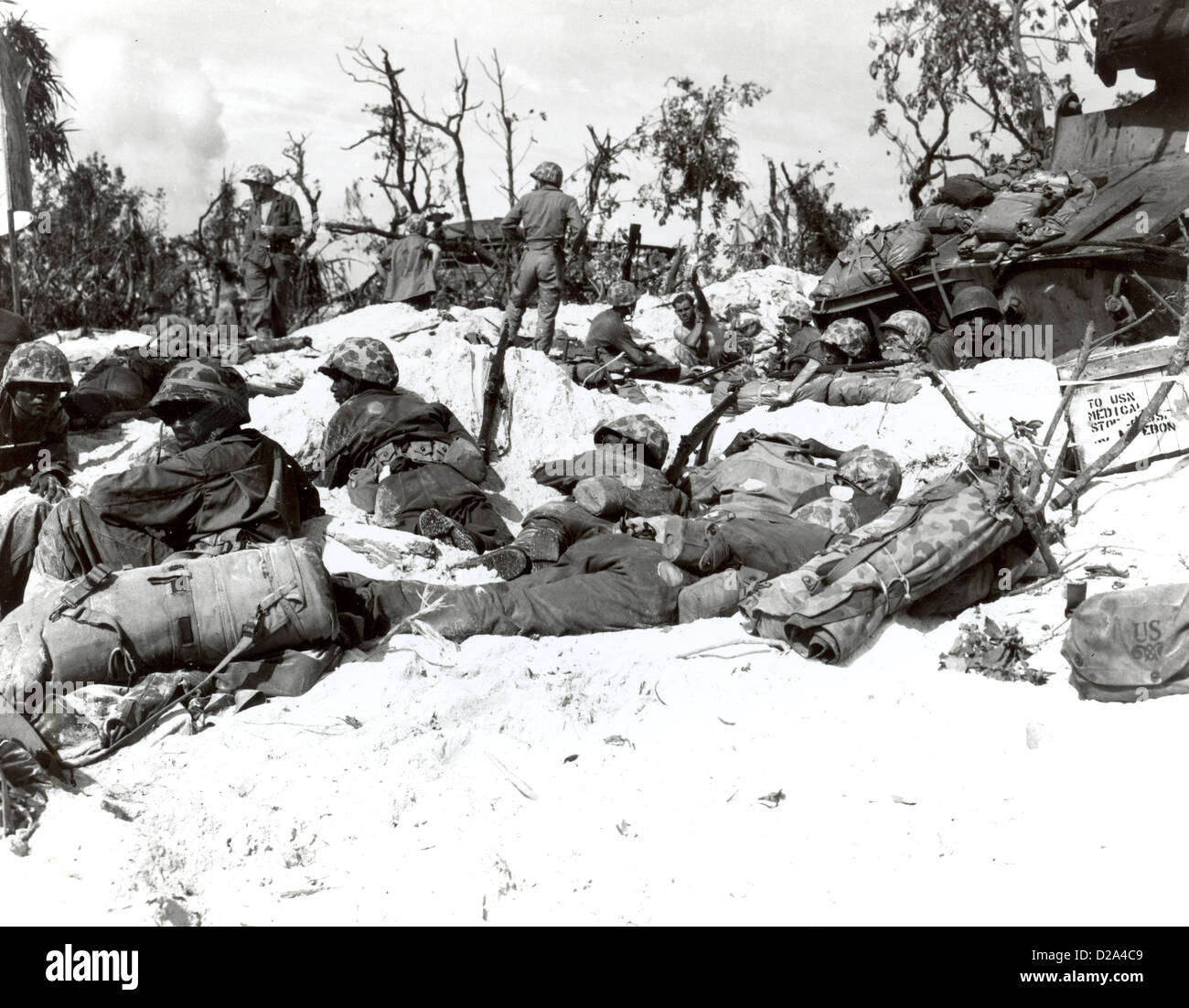 Guerra di Corea- afro-americano di Marines Foto Stock