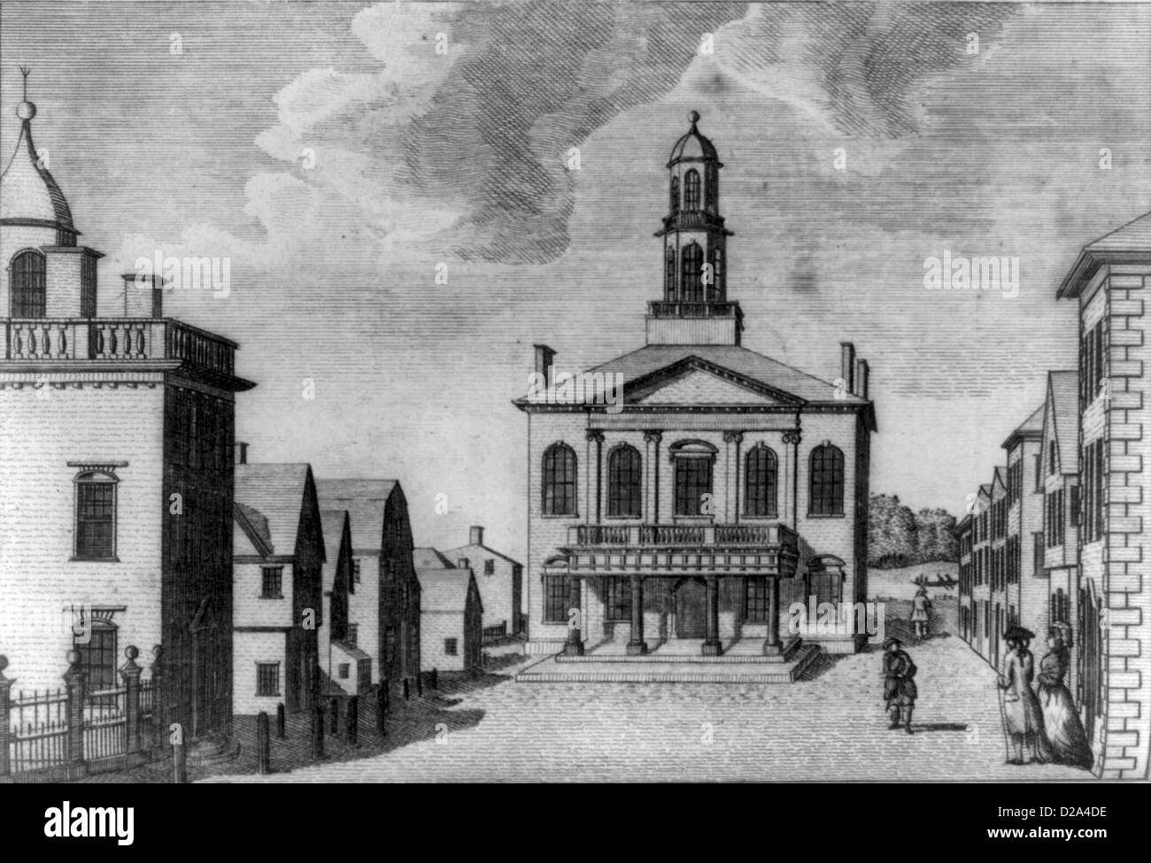 Vista della Casa Corte di Salem Massachusetts / W. Gray, Del. ; incisi da S. Hill. [1790] Foto Stock