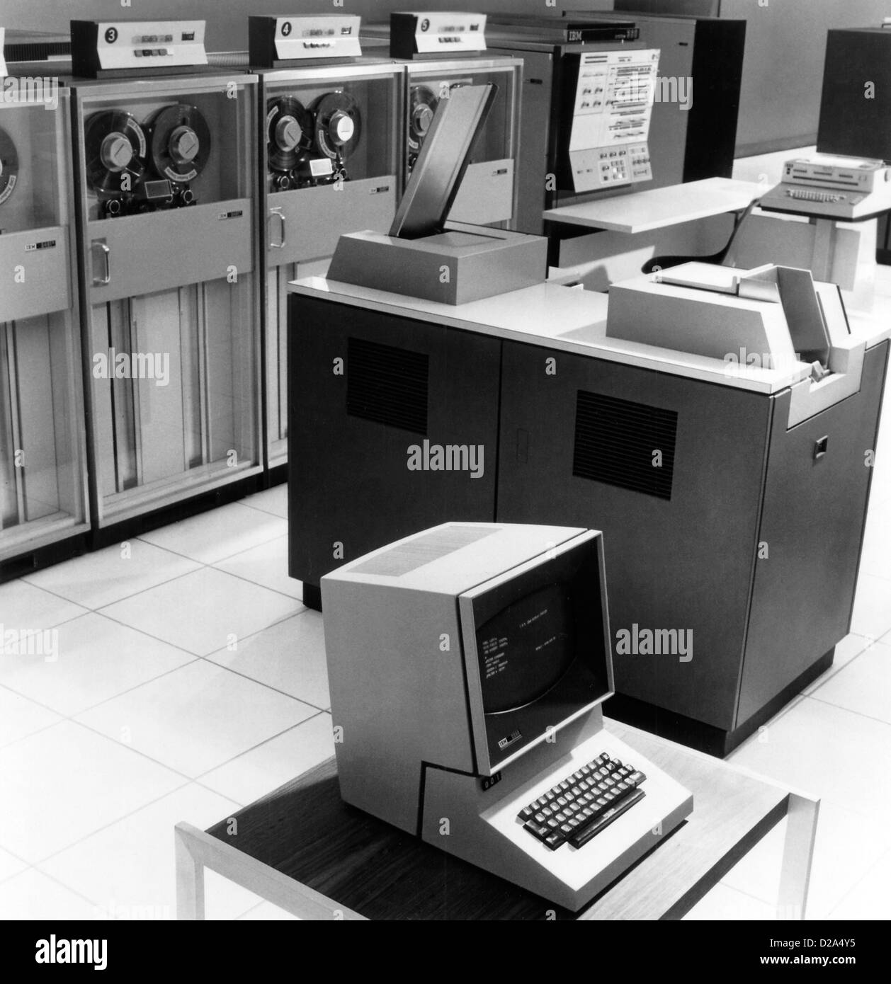 Ibm 360 computer mainframe. Foto Stock