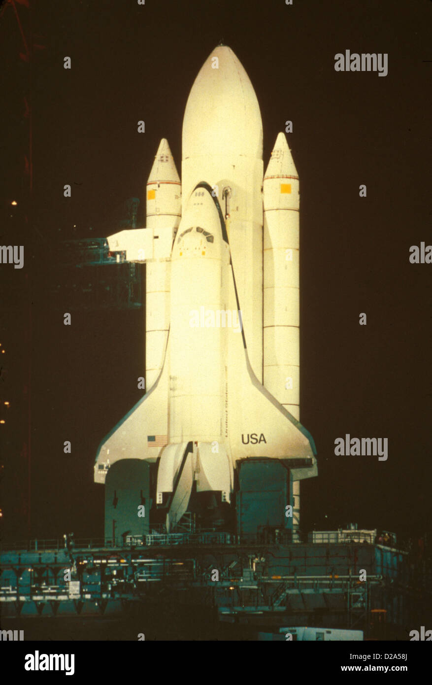 Lo Space Shuttle Enterprise e Luna Piena, maggio 1979. Foto Stock