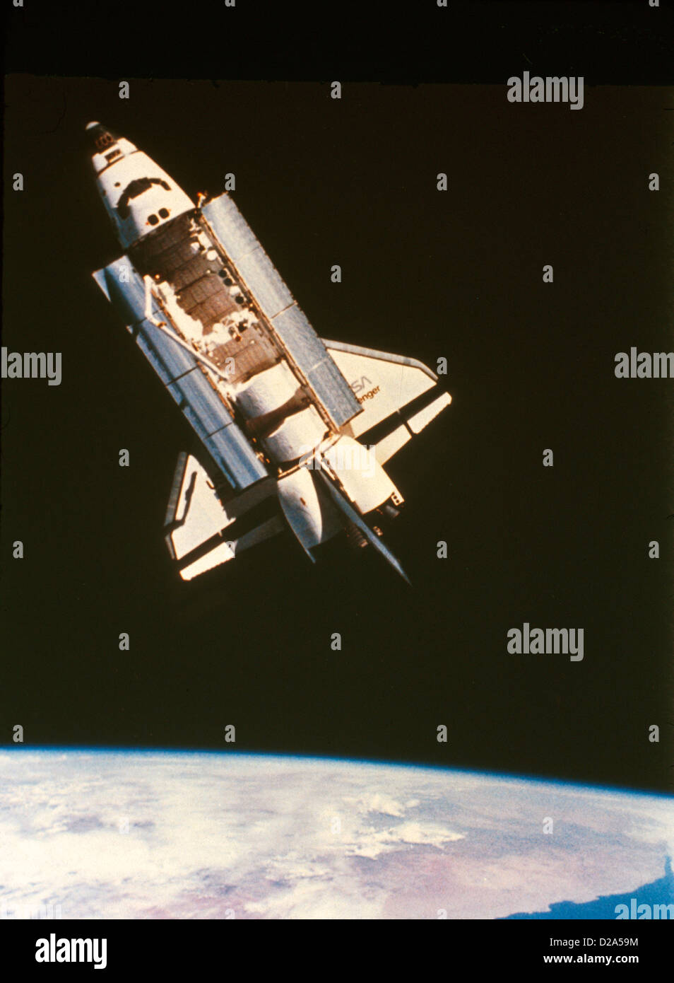 Lo Space Shuttle Challenger (Girato da Mccandless durante attività Extravehicular, febbraio '84) Foto Stock