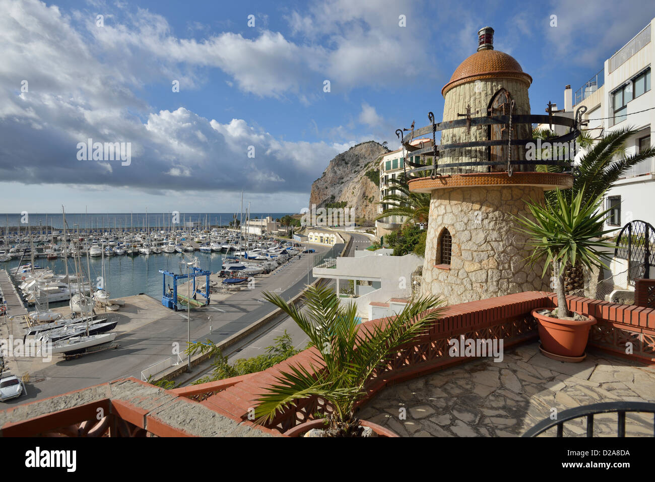 Garraf è un piccolo borgo marinaro situato tra Sitges e Castelldefels, Foto Stock