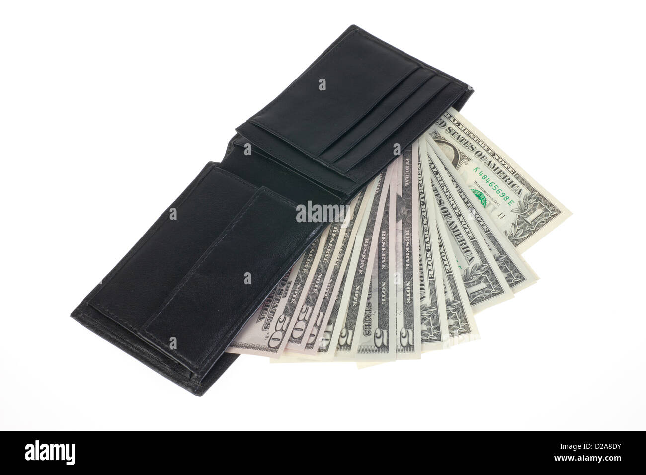 Berlino, Germania, un portafoglio con le fatture del dollaro Foto Stock