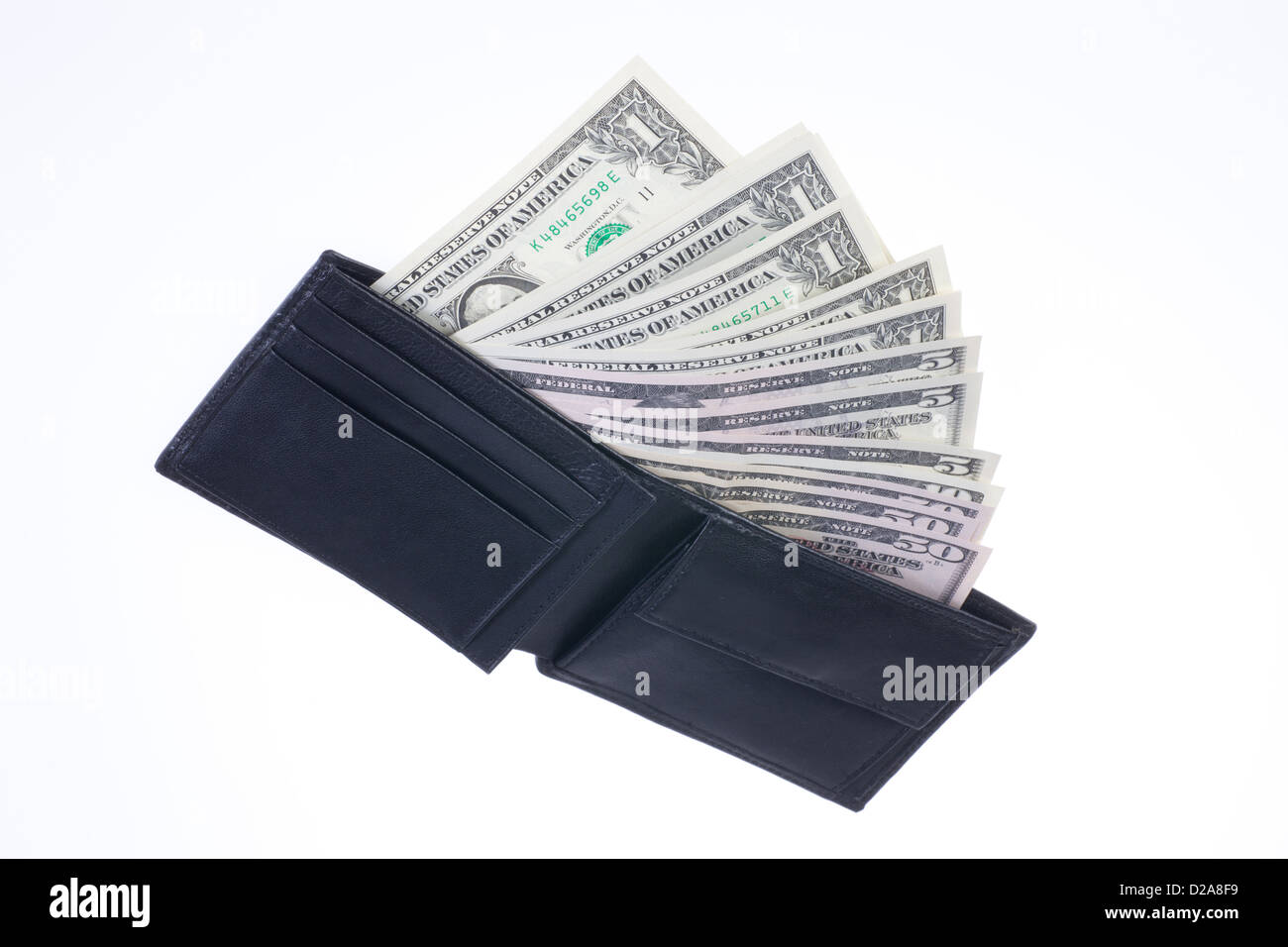 Berlino, Germania, un portafoglio con le fatture del dollaro Foto Stock