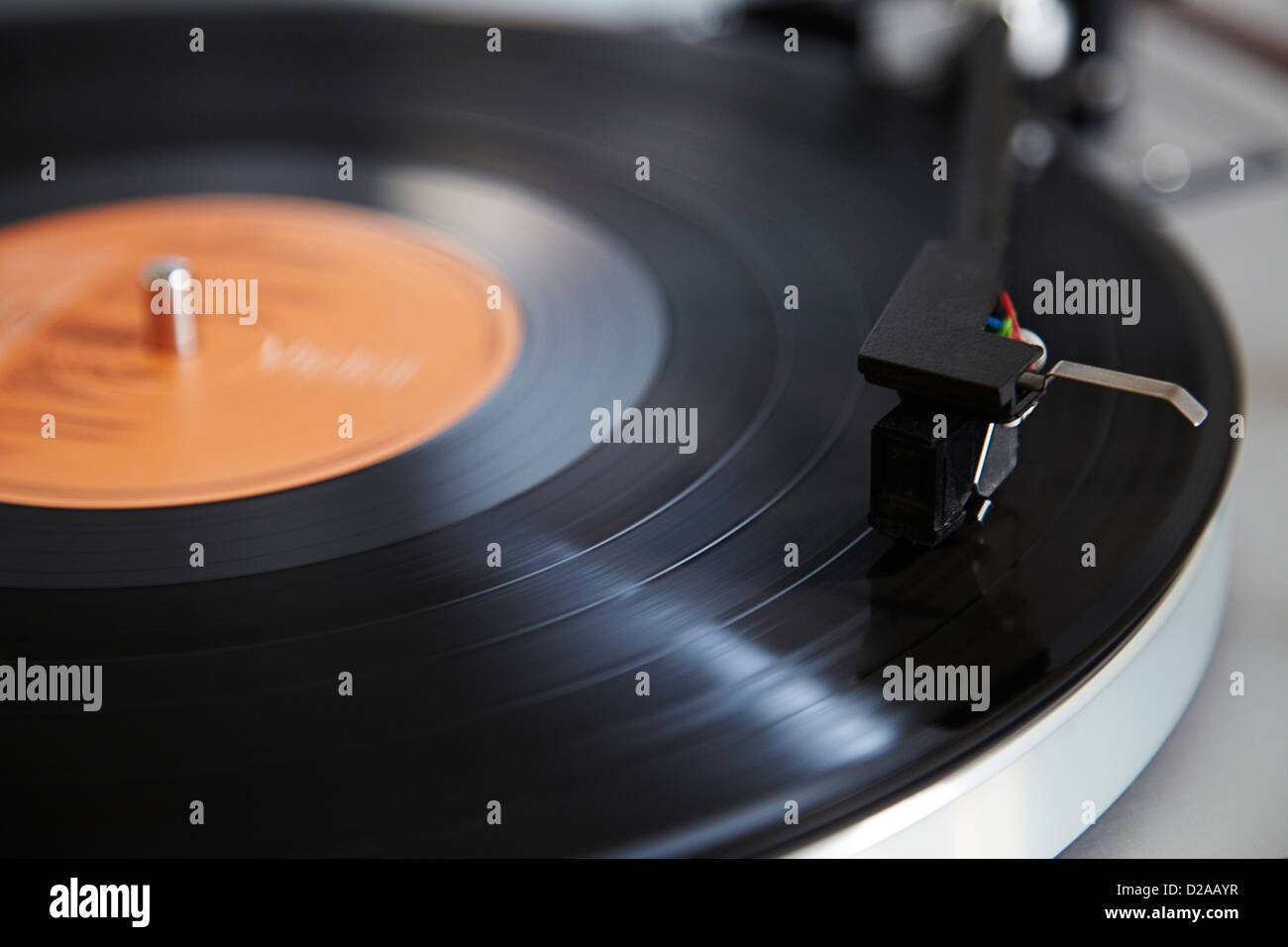 Close up di ago riproduzione record Foto Stock