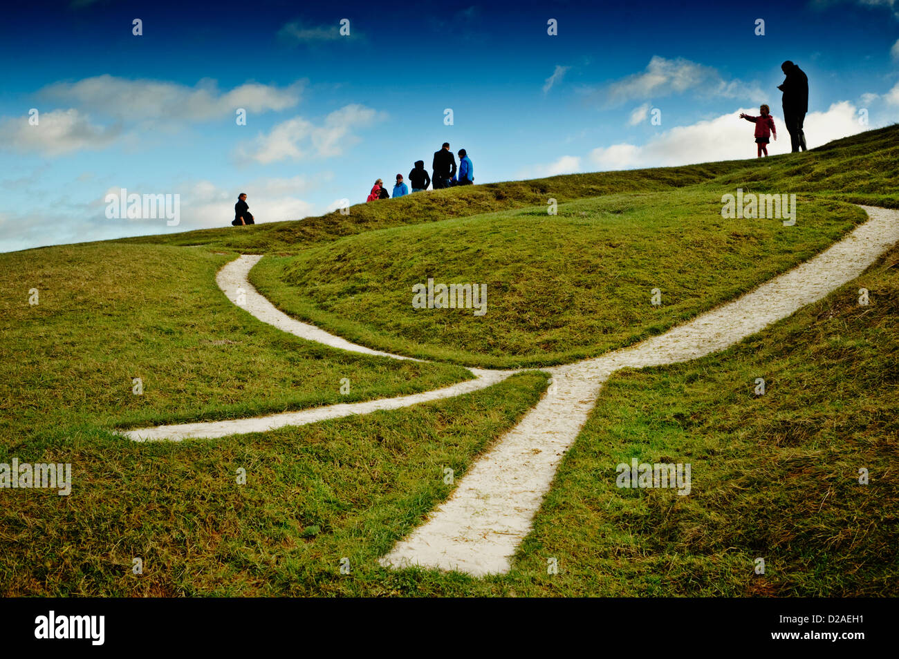 Bank Holiday a Uffington White Horse Foto Stock