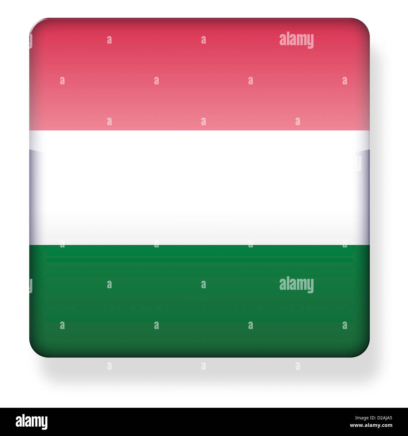 Ungheria bandiera come l'icona di un'app. Percorso di clipping incluso. Foto Stock