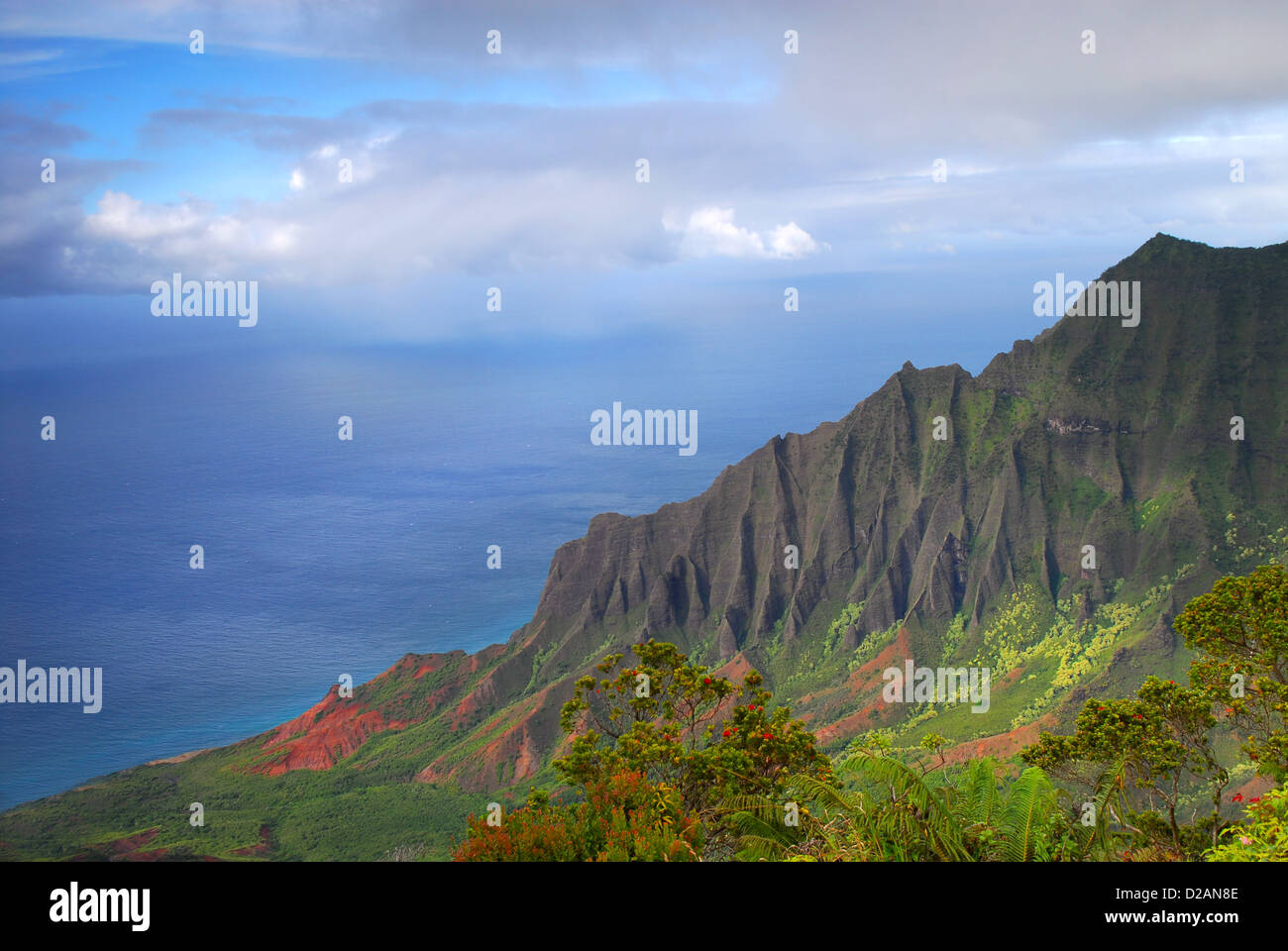 Vista spettacolare della Costa Napali di Kauai, Hawaii Foto Stock