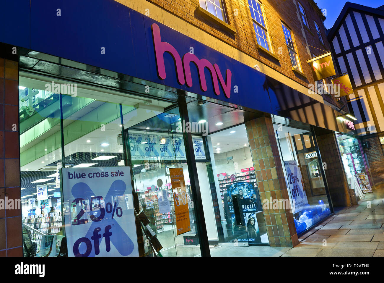 HMV rivenditore di musica negozio di fronte Foto Stock HMV rivenditore di musica negozio di fronte Foto Stock