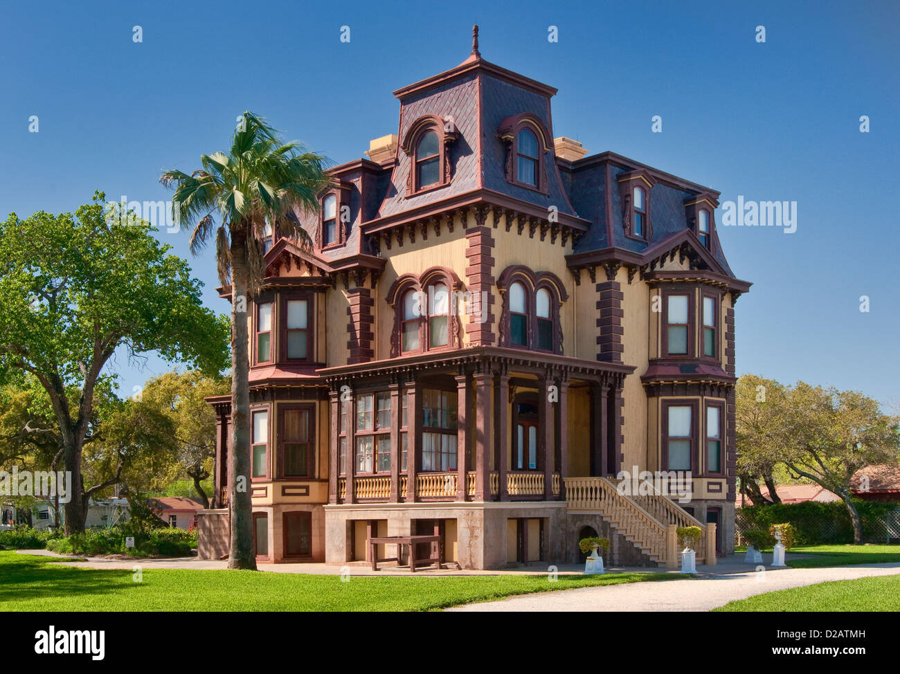 Fulton Mansion, francese stile Secondo Impero (1877), il sito storico dello Stato, Gulf Coast, Rockport, Texas, Stati Uniti d'America Foto Stock