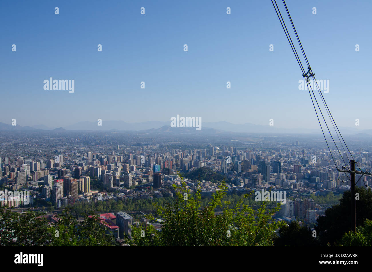 Panorama della città di Santiago del Cile, Cile Foto Stock