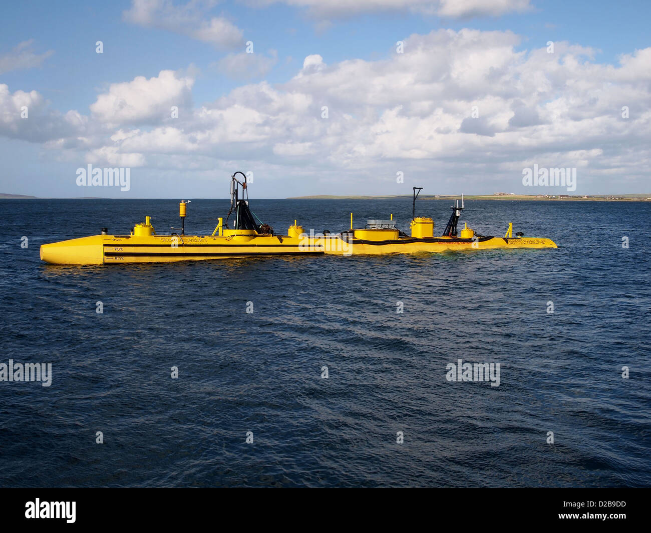 Un galleggiante di generazione di marea dispositivo testato nelle Orkney, Scozia. Foto Stock