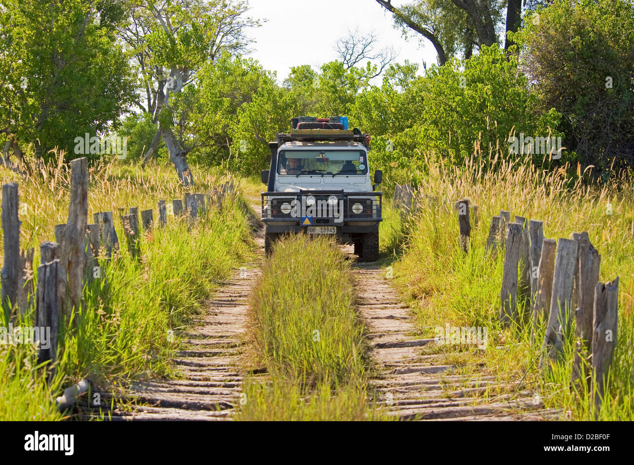 Landrover di safari in Africa Foto Stock