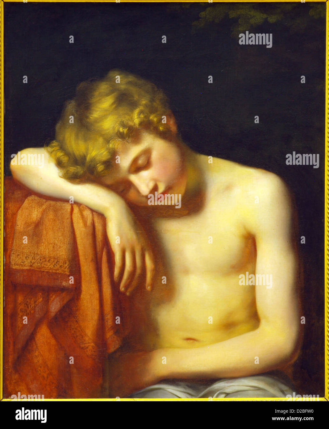 Wouter Mol (1785-1857), Sleeping Boy, olio su tela Foto Stock
