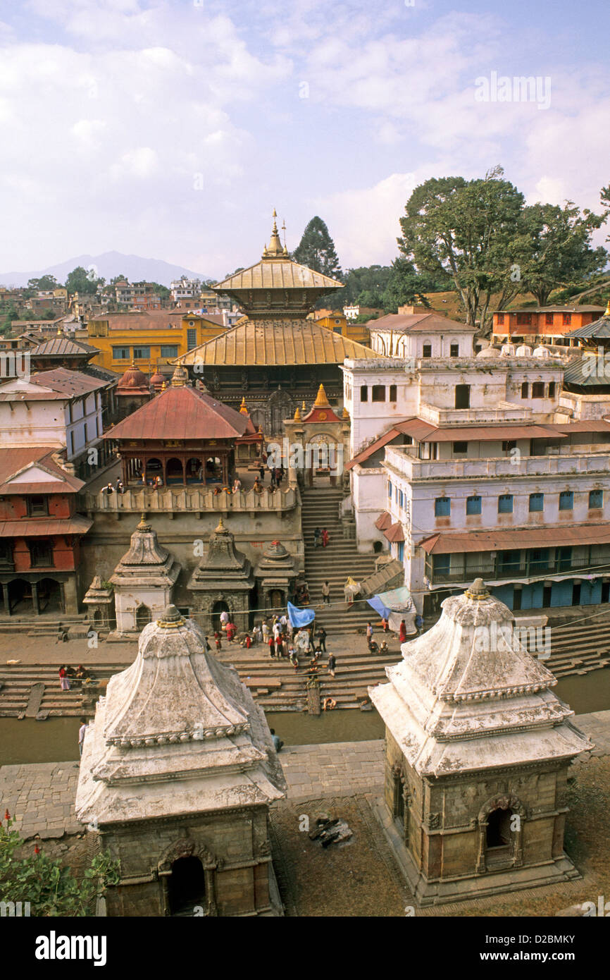 Il Nepal, Katmandu. Tempio di Pashupatinath Foto Stock