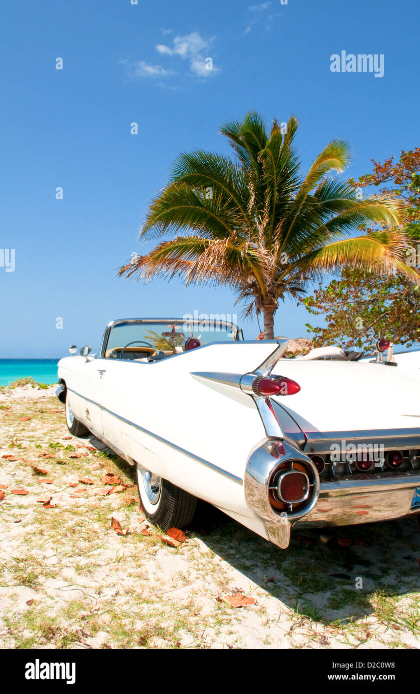 Classico Bianco 1959 Cadillac In Veradara, Cuba Foto Stock