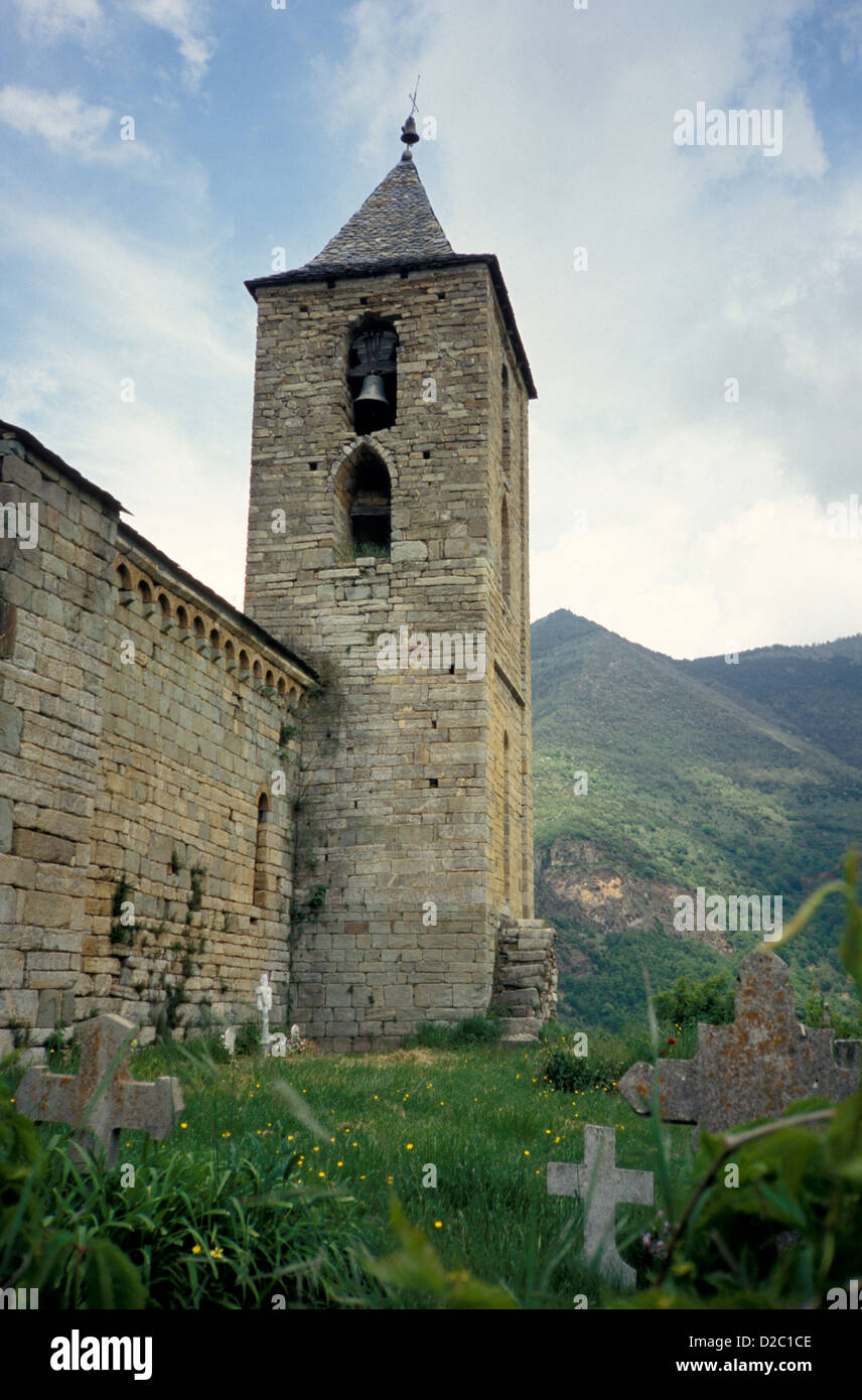 Spagna. La Catalogna. Coll. Il campanile romanico. 1200S. Unesco - Sito Patrimonio dell'umanità. Foto Stock