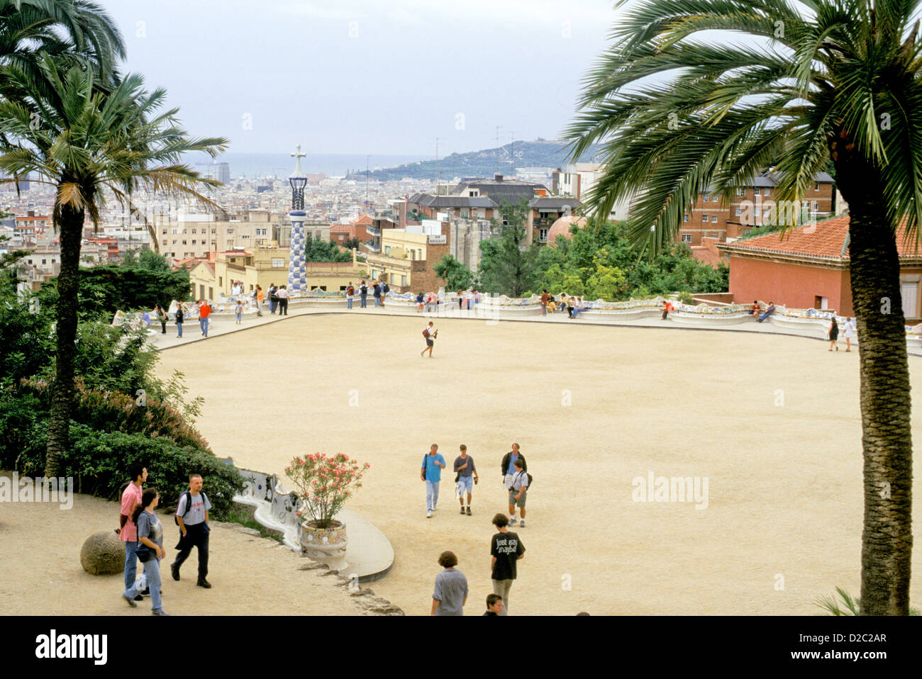 Spagna, Barcellona. Parco Guell Foto Stock