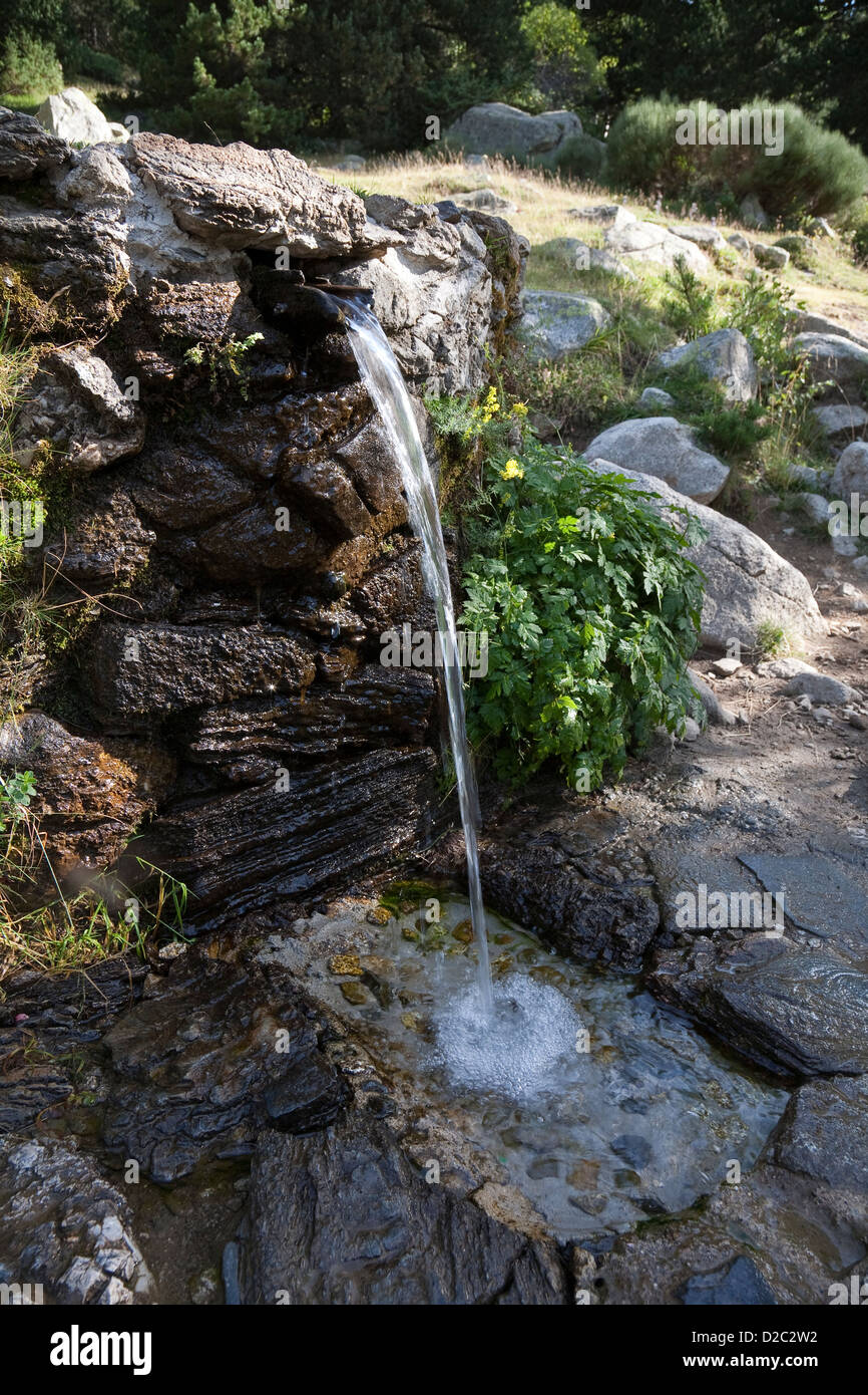 Font de Sant Maurici de l'Ermita, Estany de Sant Maurici, Aigüestortes i Estany de Sant Maurici National Park Foto Stock